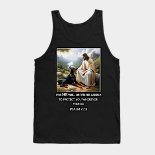 Psalm 99 11 Jesus and a Dobermann Tank Top